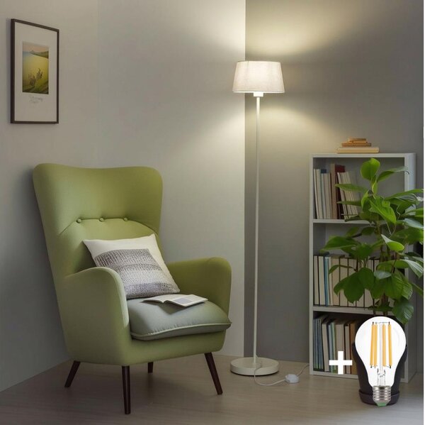 Brilagi - LED stojacia lampa CERIA 1xE27/40W/230V pr. 30 cm biela