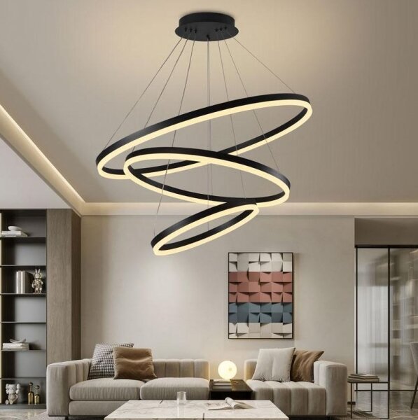 Brilagi -LED Stmievateľný luster na lanku CIRCLE LED/125W/230V 3000-6500K čierna+DO