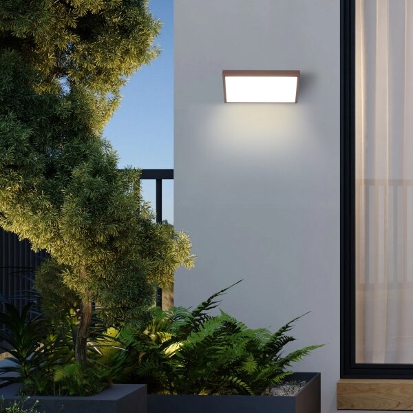 Brilagi-LED Vonkajšie nástenné svietidlo so senzorom TRIANGLE LED/20W/230V hnedé IP65