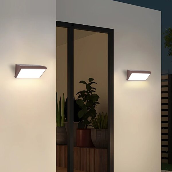 Brilagi-LED Vonkajšie nástenné svietidlo so senzorom TRIANGLE LED/20W/230V hnedé IP65