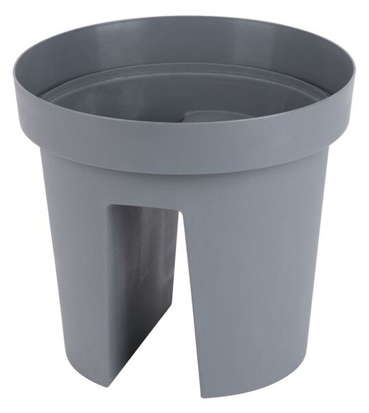 Kvetináč Strend Pro Modern Railing, na zábradlie, 25,5x28cm, sivá