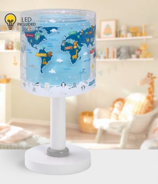 Dalber 40671 - LED Detská lampička WORLD 1xG4/4W/230V modrá