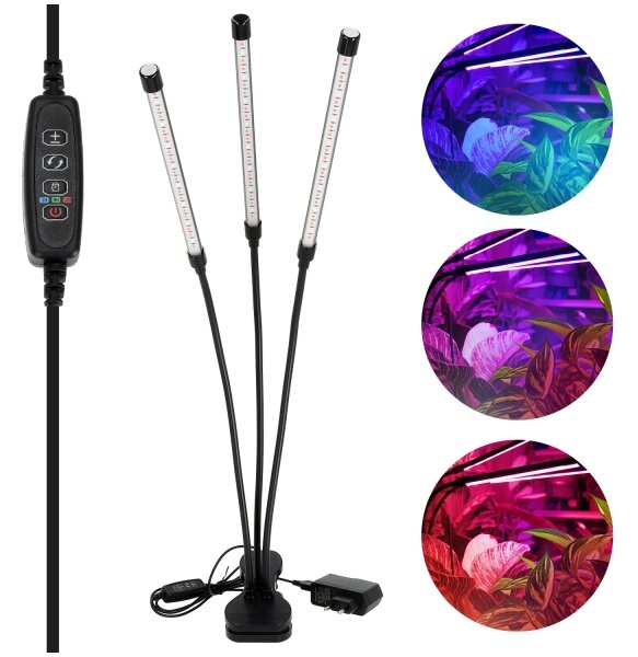 Brilagi-LED Stmiev. lampa s klipom na pestovanie rastlín VITABLOOM 3xLED/10W/230V