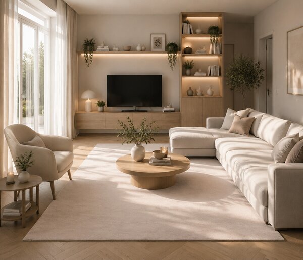 Ayyildiz, Kusový koberec Sky 5400 Cream, 60x110, béžová, obývacia izba