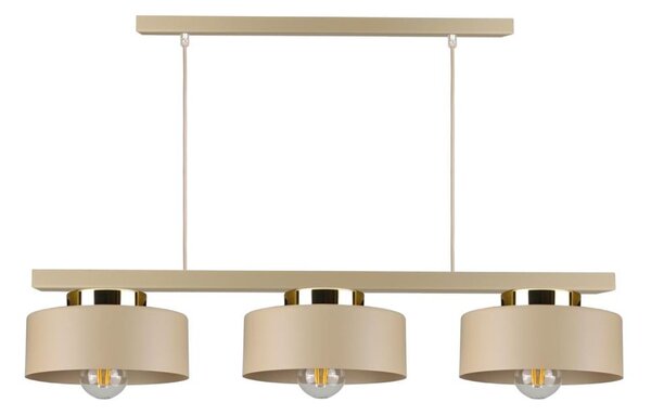 Závesný luster IGNIA na lanku 3xE27/60W/230V béžová/zlatá