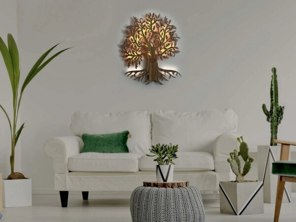 Li-Go 5747/DUB2 - LED nástenná dekorácia LED/10W/230V 45x55 cm dub