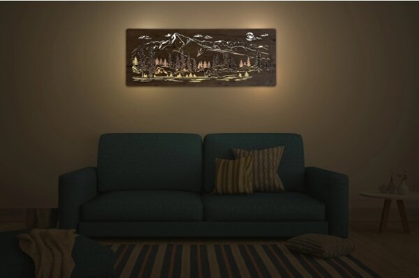 Li-Go 23524/DUB2 - LED Stmievateľná nástenná dekorácia LED/24W/230V 130x50 cm dub
