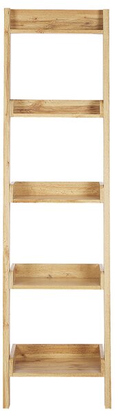 Rebríková knižnica farba svetlého dreva 169 x 45 x 43 cm s 5 policami na knihy úložný priestor obývačka spálňa