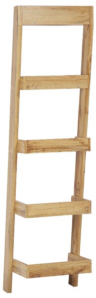 Rebríková knižnica farba svetlého dreva 169 x 45 x 43 cm s 5 policami na knihy úložný priestor obývačka spálňa