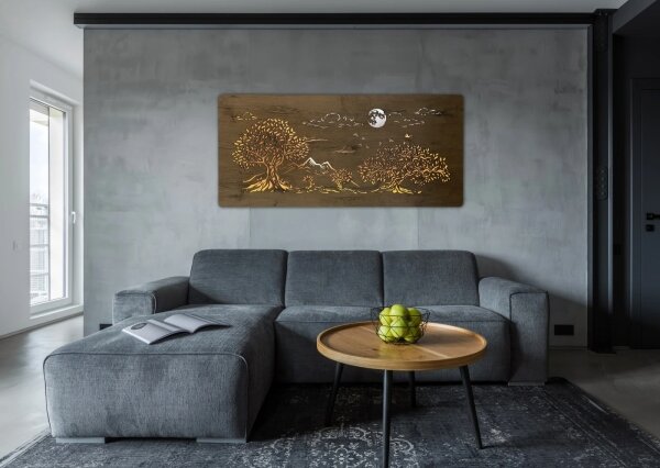 Li-Go 5478/DUB2 - LED stmievateľná nástenná dekorácia LED/24W/230V 130x60 cm dub