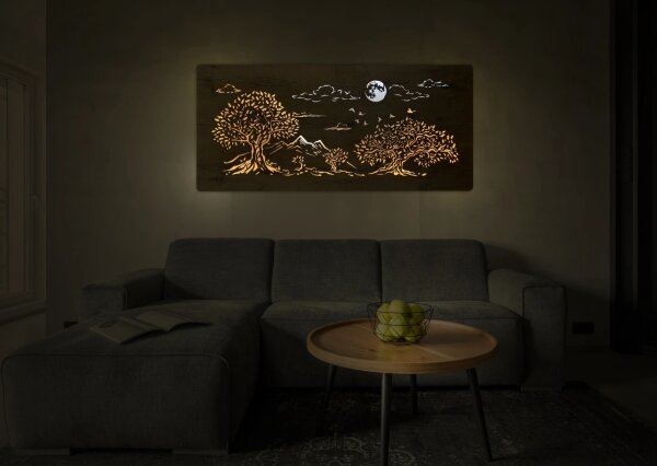 Li-Go 5478/DUB2 - LED stmievateľná nástenná dekorácia LED/24W/230V 130x60 cm dub