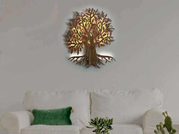 Li-Go 5747/DUB2 - LED nástenná dekorácia LED/10W/230V 45x55 cm dub
