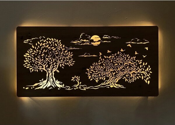 Li-Go 5307/DUB2 - LED stmievateľná nástenná dekorácia LED/24W/230V 120x60 cm dub