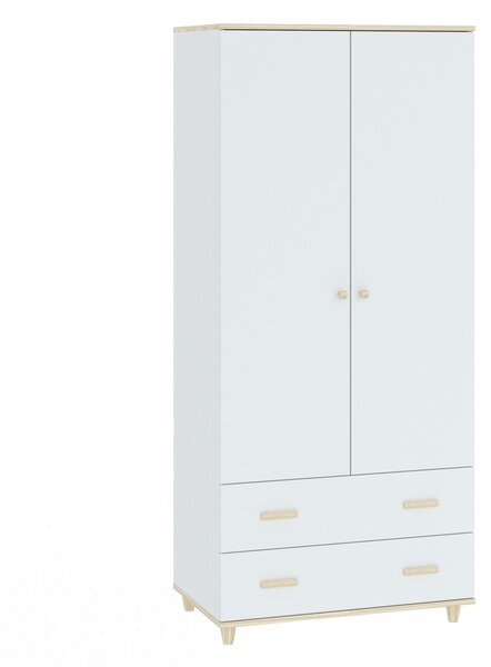 Úzka šatníková skriňa so šuplíkmi 80 cm WALLER - biela