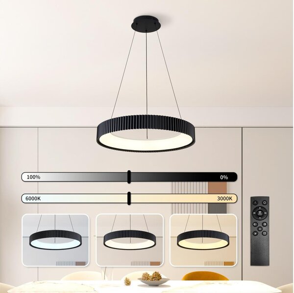 Brilagi - LED stmievateľný luster na lanku FALCON MODERN LED/54W/230V 60 cm čierny + diaľkové ovládanie