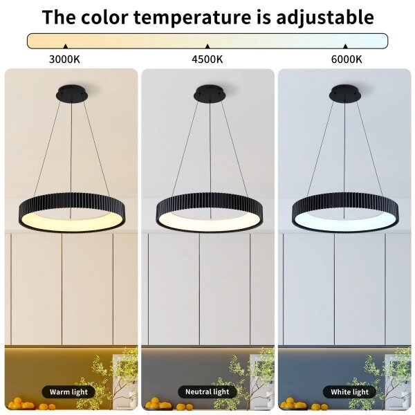 Brilagi - LED stmievateľný luster na lanku FALCON MODERN LED/54W/230V 60 cm čierny + diaľkové ovládanie