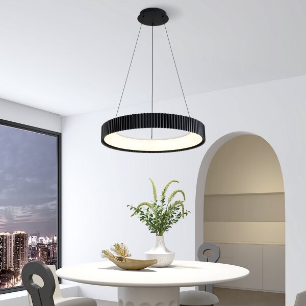 Brilagi - LED stmievateľný luster na lanku FALCON MODERN LED/54W/230V 60 cm čierny + diaľkové ovládanie