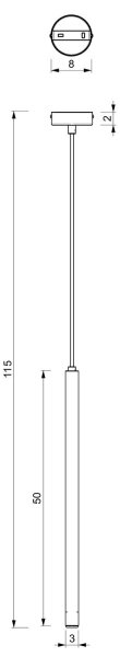 Luster na lanku YORU 1xG9/8W/230V 50 cm mosadz