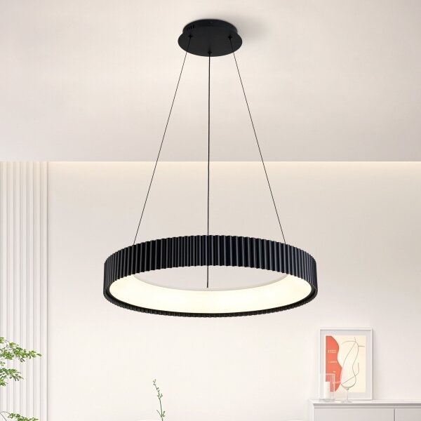 Brilagi - LED stmievateľný luster na lanku FALCON MODERN LED/54W/230V 60 cm čierny + diaľkové ovládanie