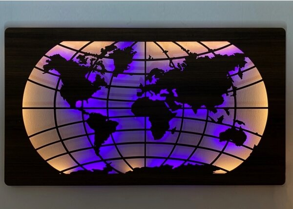 Li-Go 4709/DUB2 - LED RGBW nástenná dekorácia LED/24W/230V 125x74 cm dubová + diaľkový ovládač