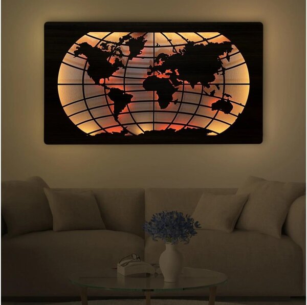 Li-Go 4709/DUB2 - LED RGBW nástenná dekorácia LED/24W/230V 125x74 cm dubová + diaľkový ovládač