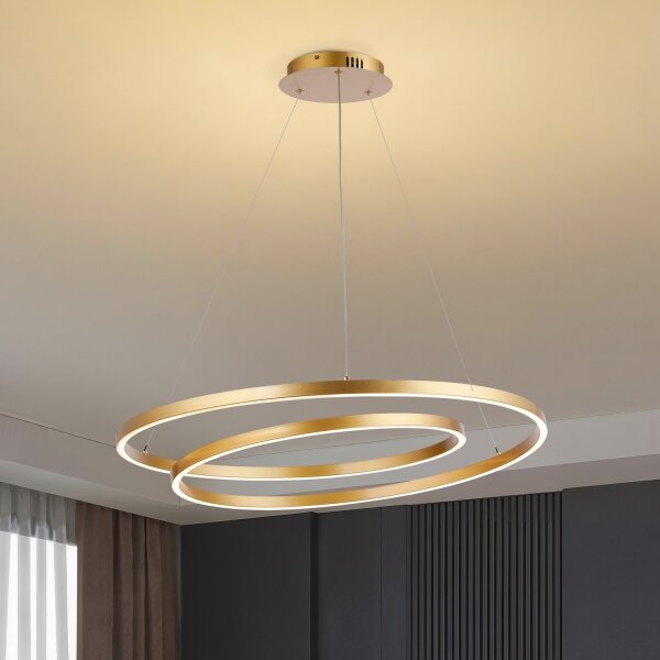 Brilagi-LED stmievateľný luster na lankách TWISTER LED/105W/230V pr. 100 cm zlatý + DO