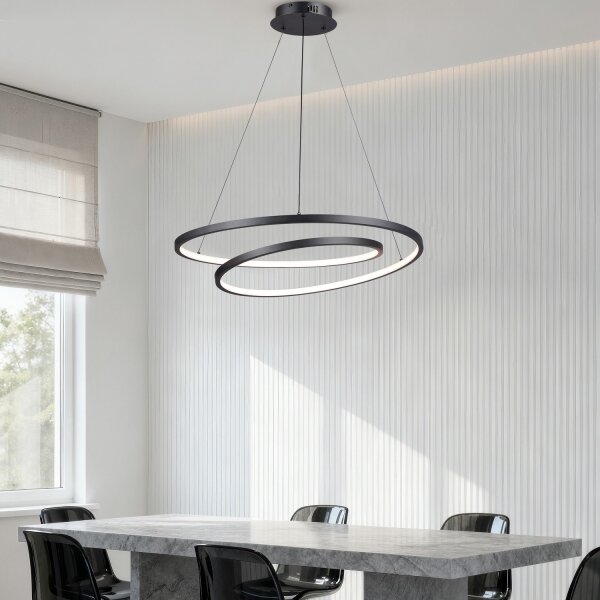 Brilagi-LED Stmievateľný luster na lanku TWISTER LED/75W/230V pr. 70 cm čierna +DO