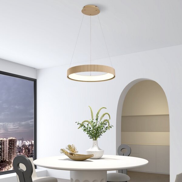 Brilagi - stmievateľný LED závesný luster FALCON MODERN LED/30W/230V 40 cm béžová s diaľkovým ovládačom