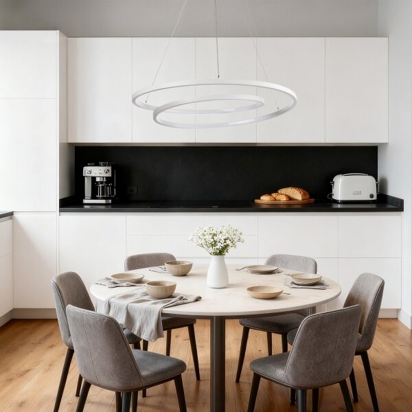 Brilagi-LED Stlmiteľný luster na lankách TWISTER LED/75W/230V pr. 70 cm biela + diaľkový ovládač