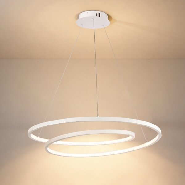 Brilagi-LED Stlmiteľný luster na lankách TWISTER LED/75W/230V pr. 70 cm biela + diaľkový ovládač