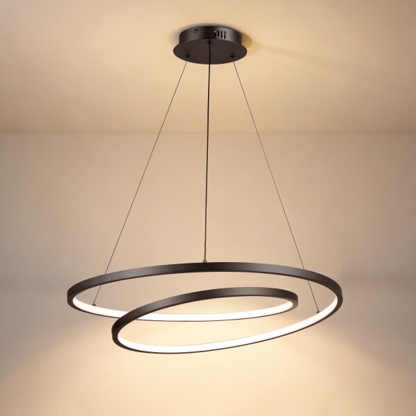 Brilagi-LED Stmievateľný luster na lanku TWISTER LED/75W/230V pr. 70 cm čierna +DO
