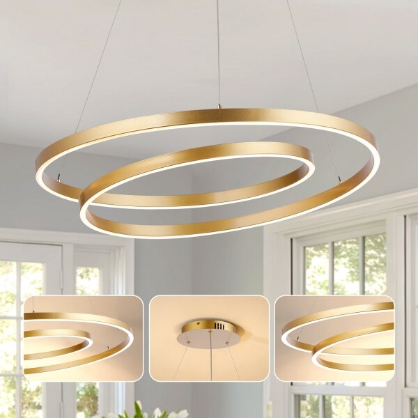 Brilagi-LED stmievateľný luster na lankách TWISTER LED/105W/230V pr. 100 cm zlatý + DO