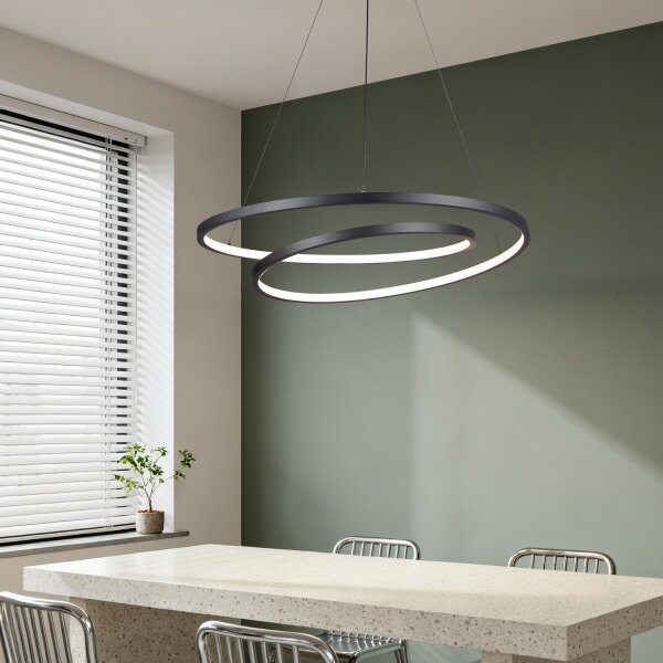 Brilagi-LED Stmievateľný luster na lanku TWISTER LED/75W/230V pr. 70 cm čierna +DO