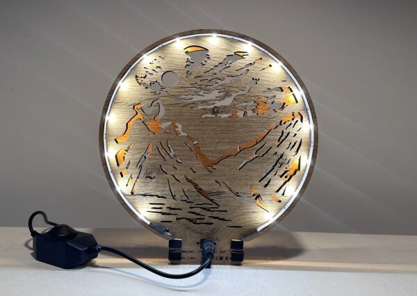 Li-Go 23595/DUB2 - LED stmievateľná stolová dekorácia LED/12W/230V 20x22 cm dub
