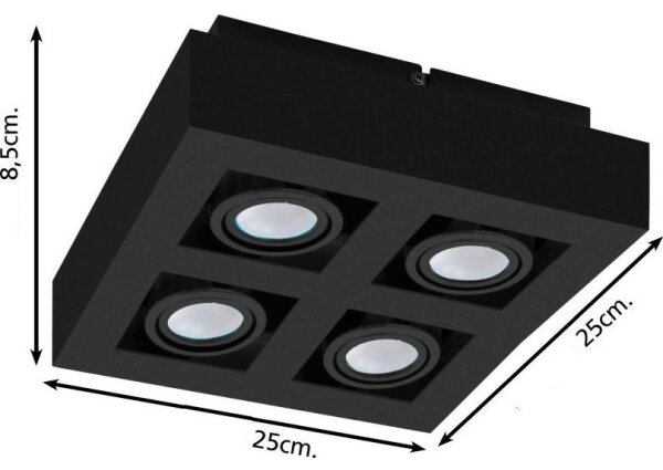 Eglo 31065 - LED bodové svietidlo MENDOZA 4xLED/4,7W/230V 3000K čierne