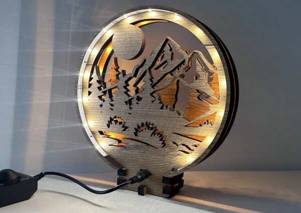 Li-Go 23592/DUB2 - stmievateľná LED stolová dekorácia LED/12W/230V 20x22 cm dub