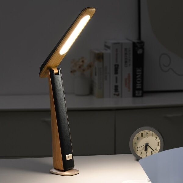 LED stmievateľná nabíjateľná stolová lampa TOP LED/4W/5V 1800 mAh 3000/4000/5000K hnedá/čierna