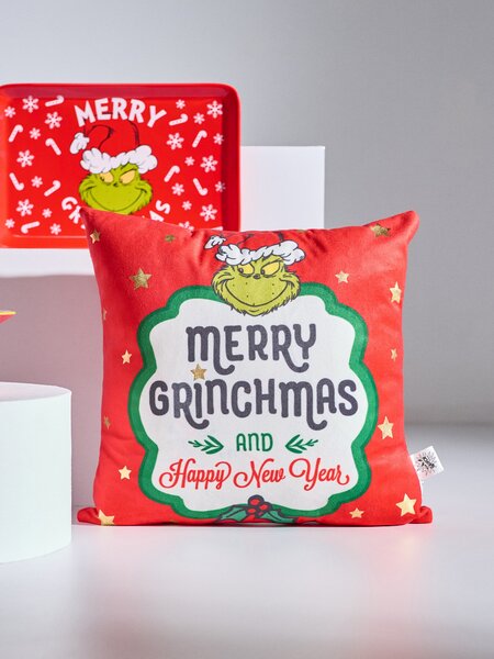 Sinsay - Obliečka na vankúš s vianočným motívom Grinch - červená