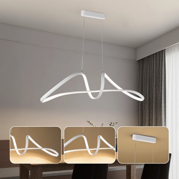 Brilagi-LED Stmievateľný luster na lanku TWISTER LED/60W/230V 3000-6000K biela+DO