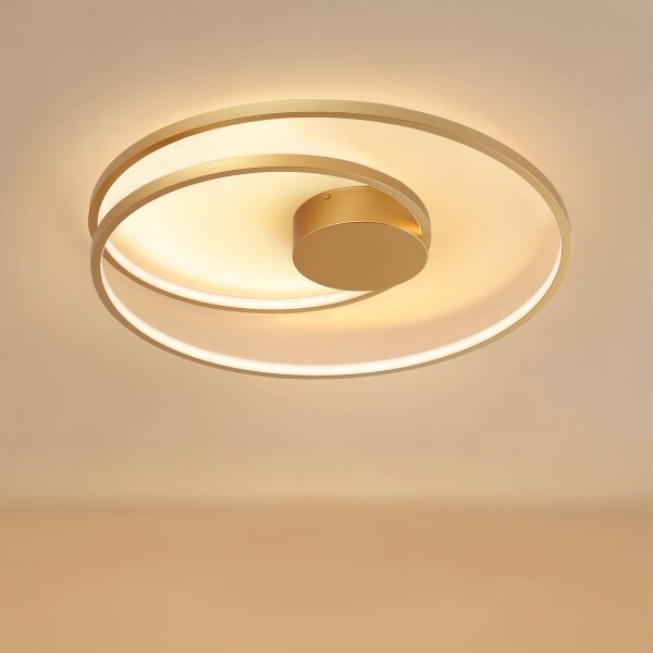 Brilagi- LED stmievateľné stropné svietidlo TWISTER LED/75W/230V pr. 70 cm zlaté + diaľkové ovládanie