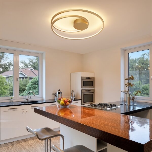 Brilagi- LED stmievateľné stropné svietidlo TWISTER LED/75W/230V pr. 70 cm zlaté + diaľkové ovládanie