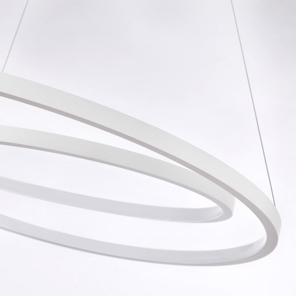 Brilagi-LED Stmievateľný závesný luster na lankách TWISTER LED/48W/230V, priemer 50 cm, biela, s diaľkovým ovládaním