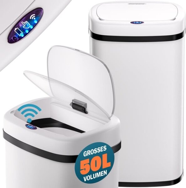 Bezdotykový Jumbo koš 50l biela USB kábel zadarmo