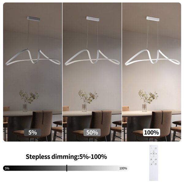 Brilagi-LED Stmievateľný luster na lanku TWISTER LED/60W/230V 3000-6000K biela+DO
