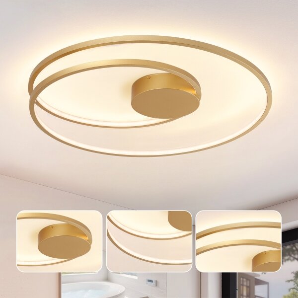 Brilagi-LED Stmievateľné stropné svietidlo TWISTER LED/105W/230V pr. 100 cm zlaté+DO