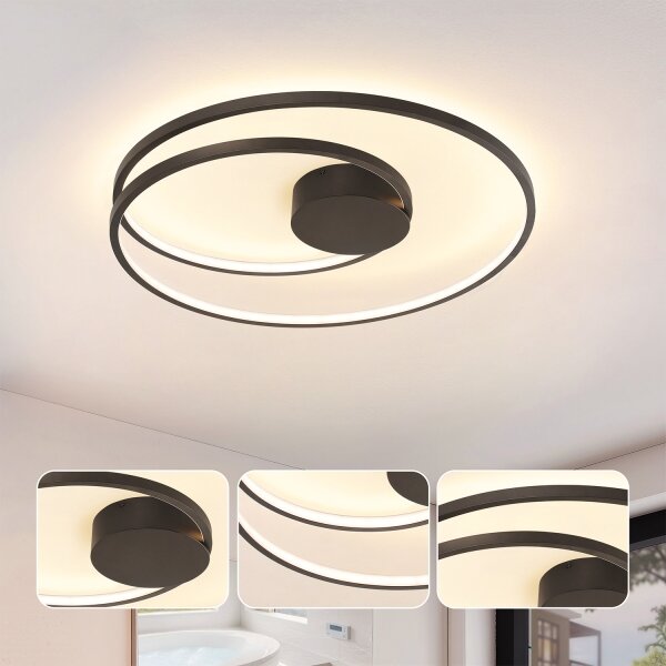 Brilagi- LED stmievateľné stropné svietidlo TWISTER LED/75W/230V pr. 70 cm čierna +DO