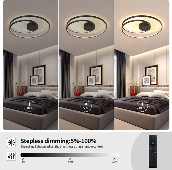 Brilagi- LED stmievateľné stropné svietidlo TWISTER LED/75W/230V pr. 70 cm čierna +DO