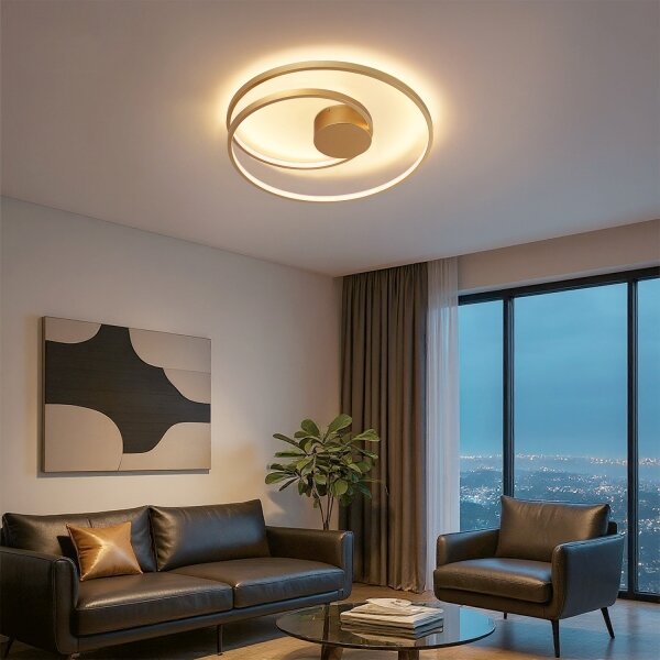 Brilagi- stmievateľné LED stropné svietidlo TWISTER LED/48W/230V pr. 50 cm zlaté + diaľkový ovládač
