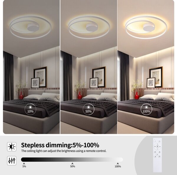 Brilagi- LED stmievateľné stropné svietidlo TWISTER LED/75W/230V pr. 70 cm biela + DO