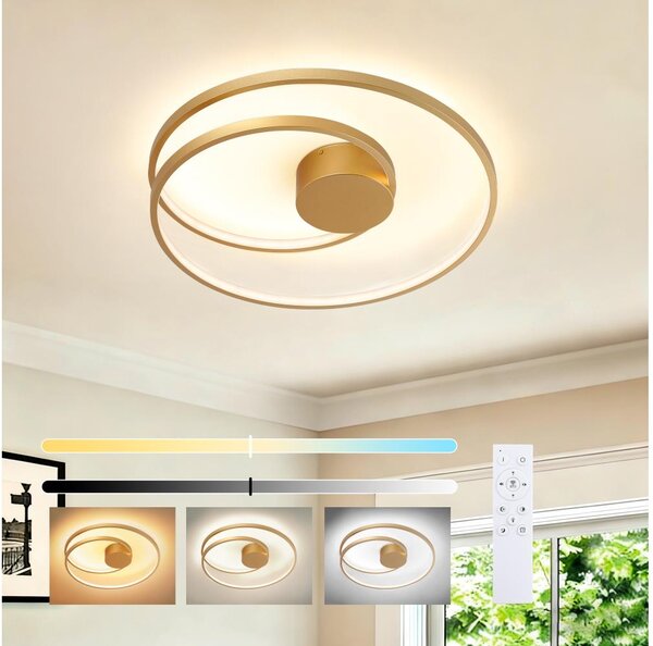 Brilagi- stmievateľné LED stropné svietidlo TWISTER LED/48W/230V pr. 50 cm zlaté + diaľkový ovládač